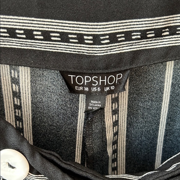 Topshop Black and White Striped Wide Leg Pants - Picture 3 of 14